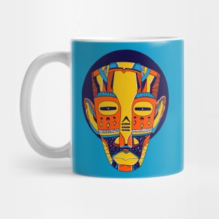 Orange Blue African Mask No 3 Mug